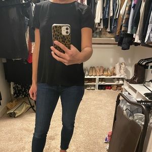 Sezane Silk Top Black XS